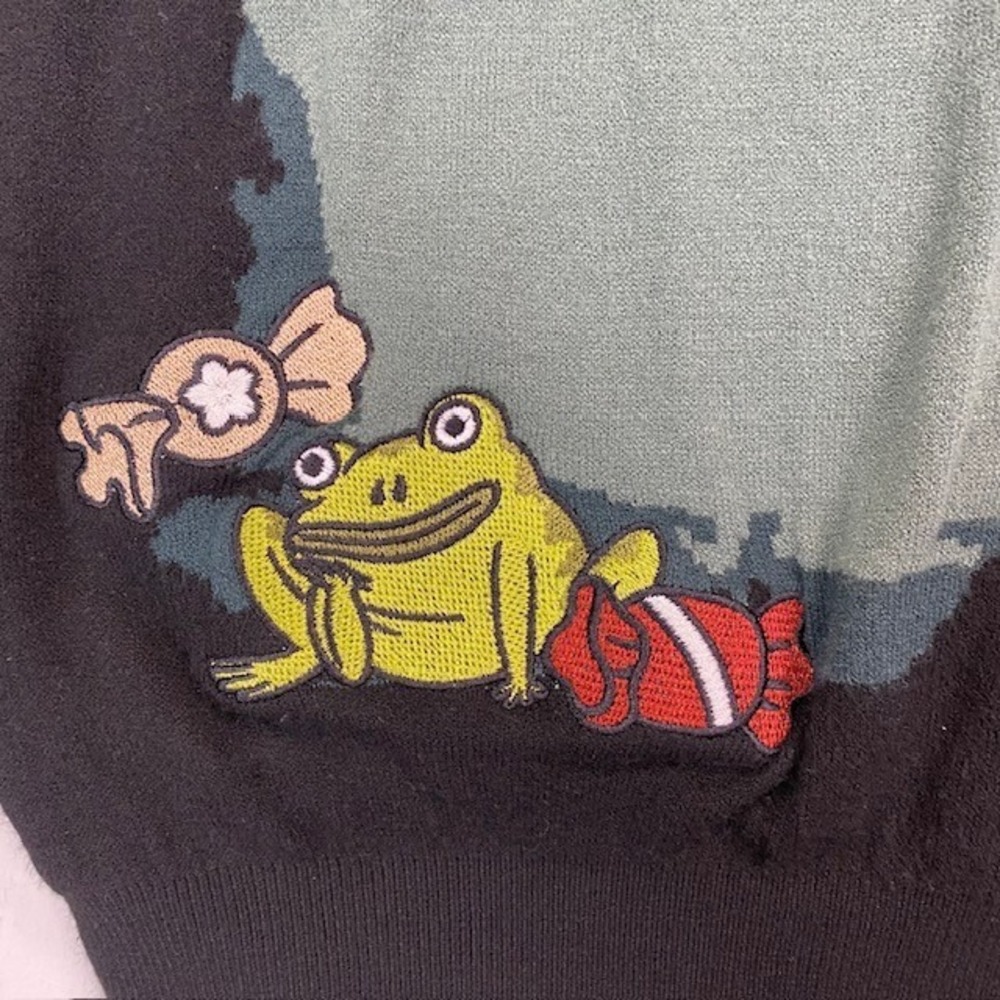 BoxLunch Over the Garden Wall Jason Funderburker Frog Cardigan Sweater Large - Picture 12 of 13